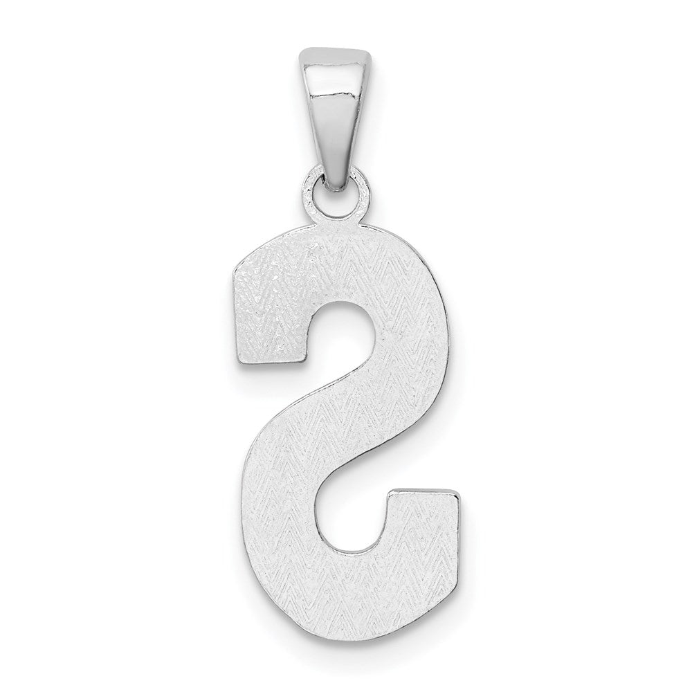 Alternate view of the Sterling Silver, Sami Collection, Textured Block Initial S Pendant by The Black Bow Jewelry Co.