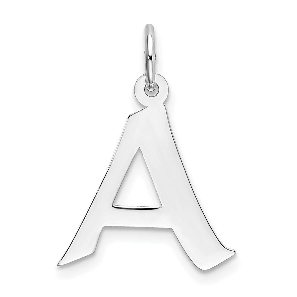 Sterling Silver Karlie Collection Artisan Block Initial Charm Letter A, Item P10432-A by The Black Bow Jewelry Co.