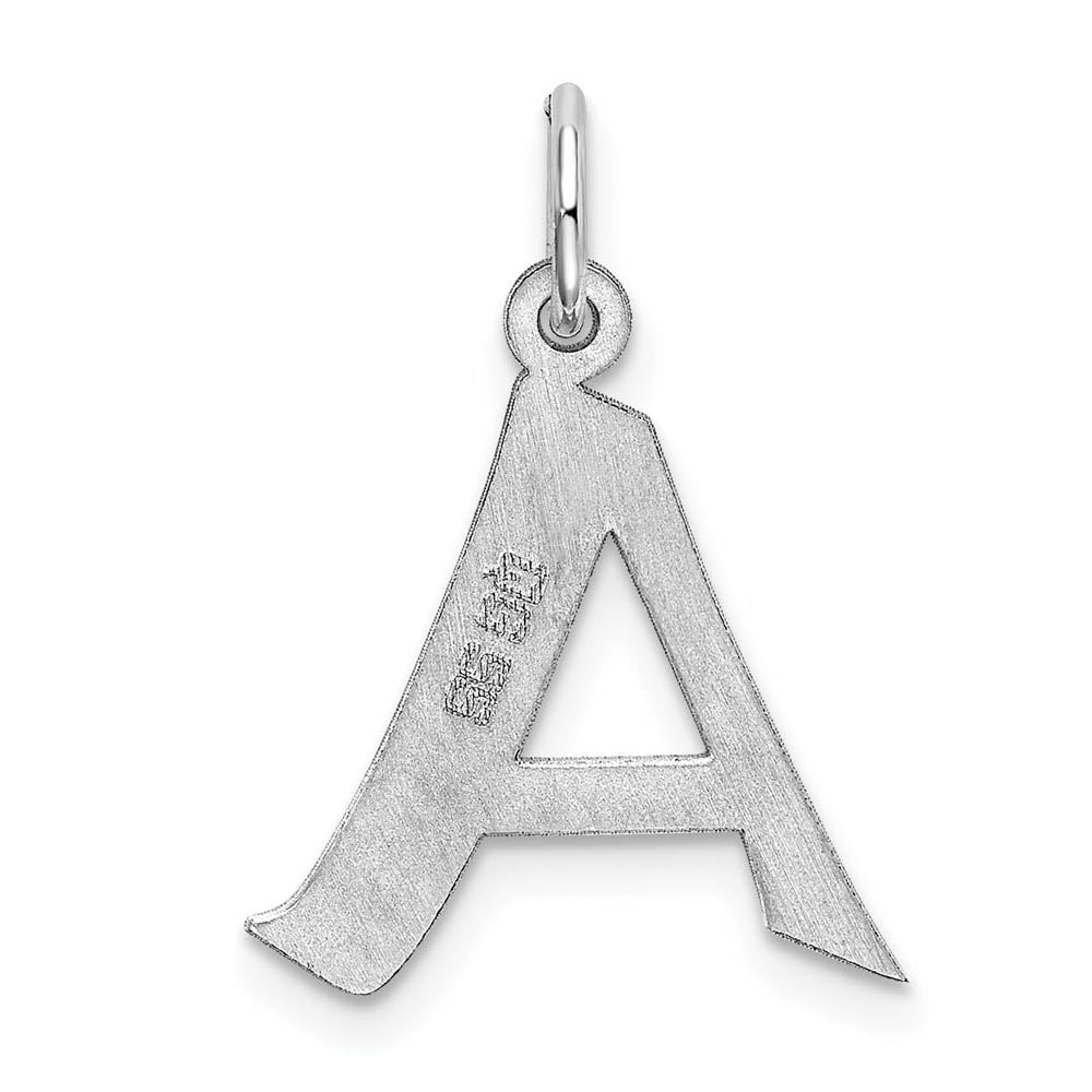 Alternate view of the Sterling Silver Karlie Collection Artisan Block Initial Charm Letter A by The Black Bow Jewelry Co.