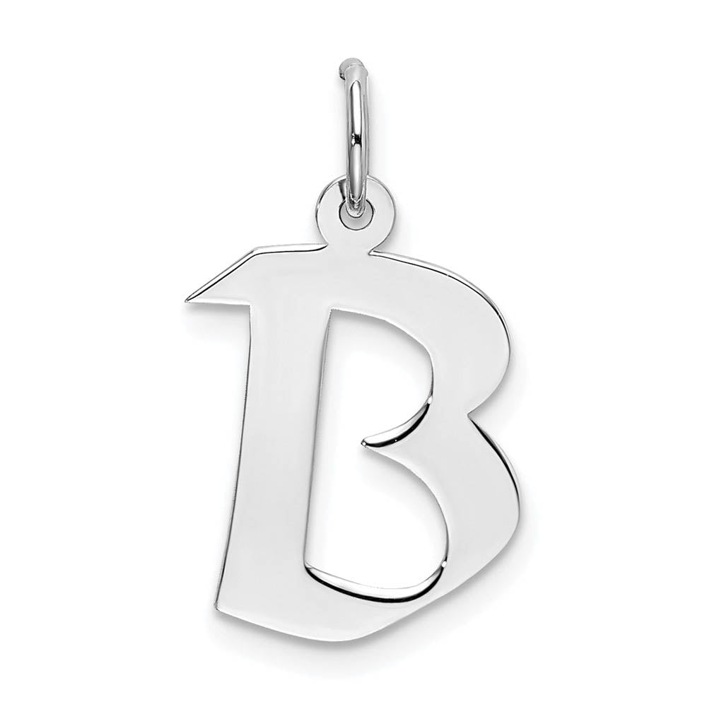 Sterling Silver Karlie Collection Artisan Block Initial Charm Letter B, Item P10432-B by The Black Bow Jewelry Co.