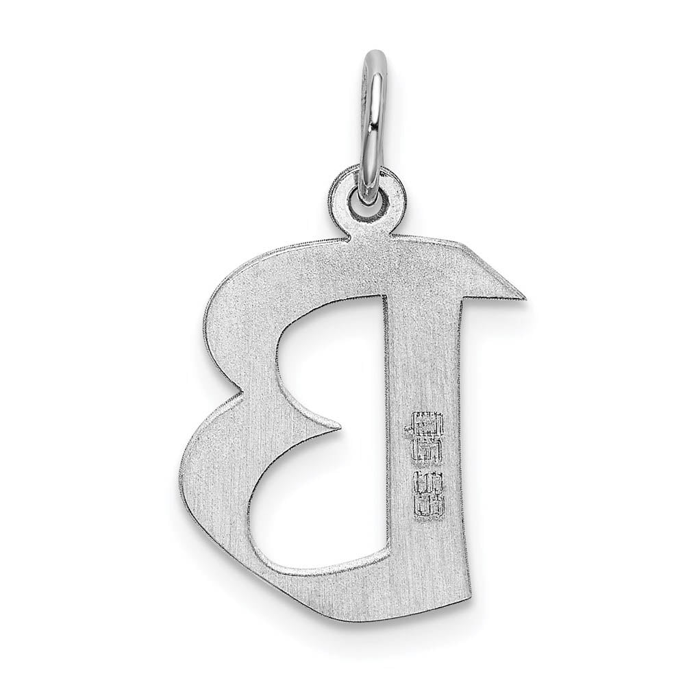 Alternate view of the Sterling Silver Karlie Collection Artisan Block Initial Charm Letter B by The Black Bow Jewelry Co.