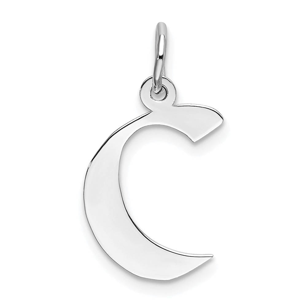 Sterling Silver Karlie Collection Artisan Block Initial Charm Letter C, Item P10432-C by The Black Bow Jewelry Co.
