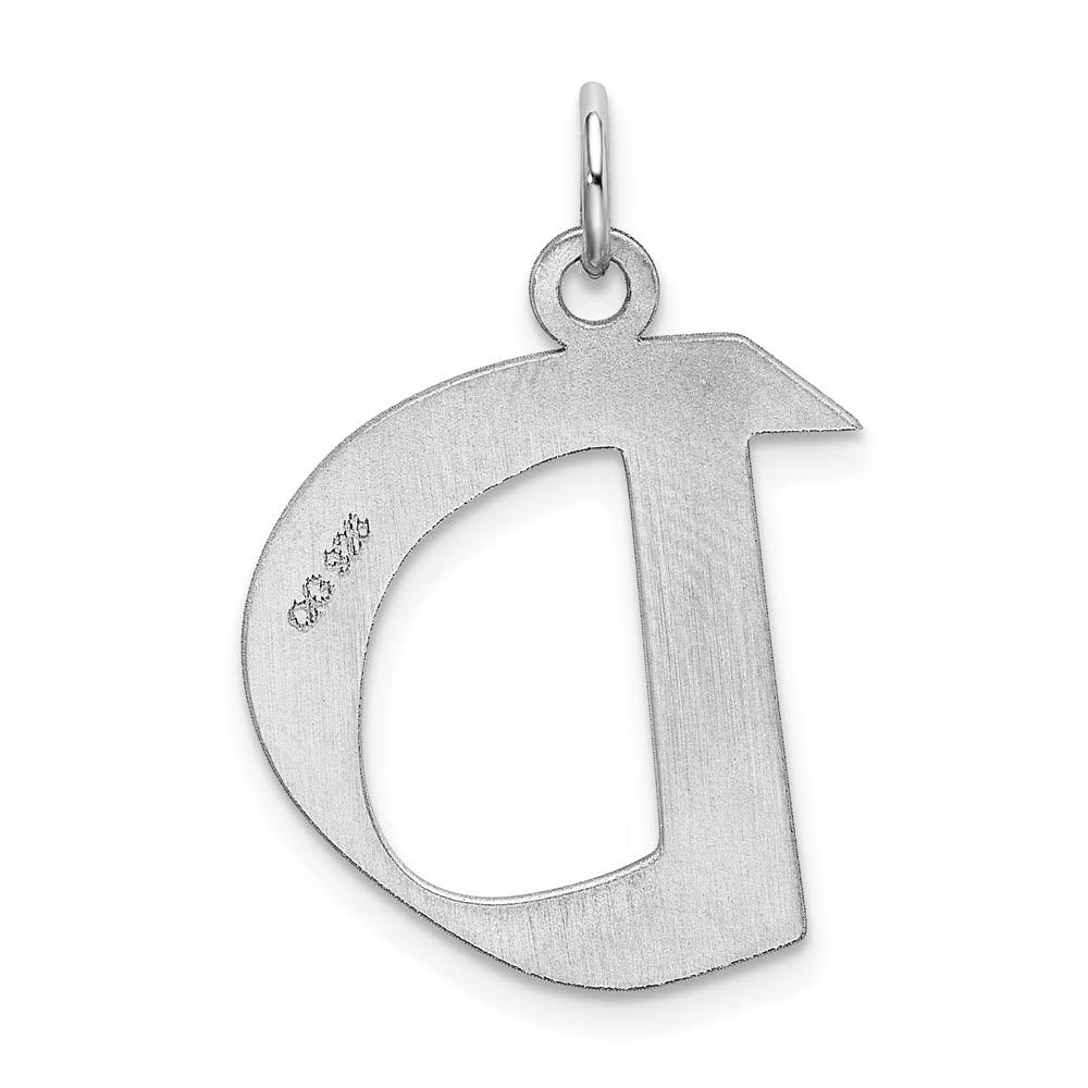 Alternate view of the Sterling Silver Karlie Collection Artisan Block Initial Charm Letter D by The Black Bow Jewelry Co.