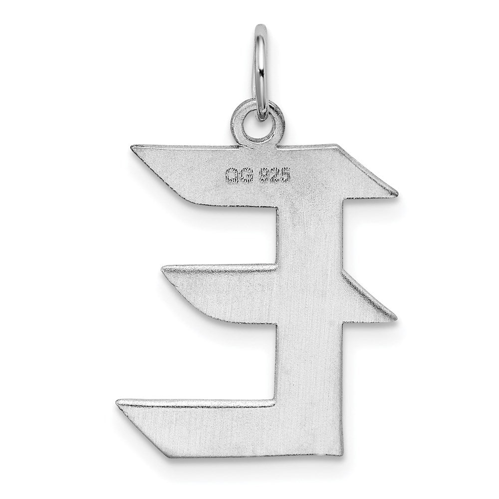 Alternate view of the Sterling Silver Karlie Collection Artisan Block Initial Charm Letter E by The Black Bow Jewelry Co.