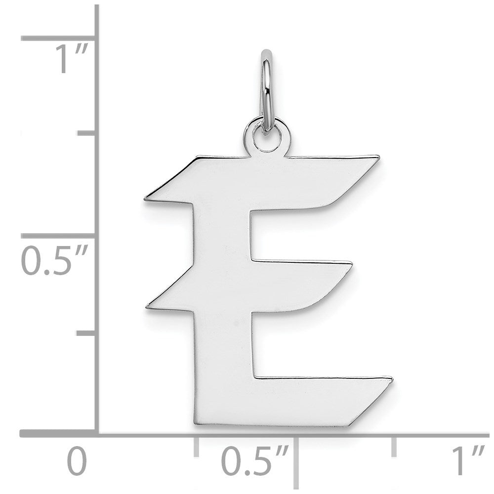 Alternate view of the Sterling Silver Karlie Collection Artisan Block Initial Charm Letter E by The Black Bow Jewelry Co.