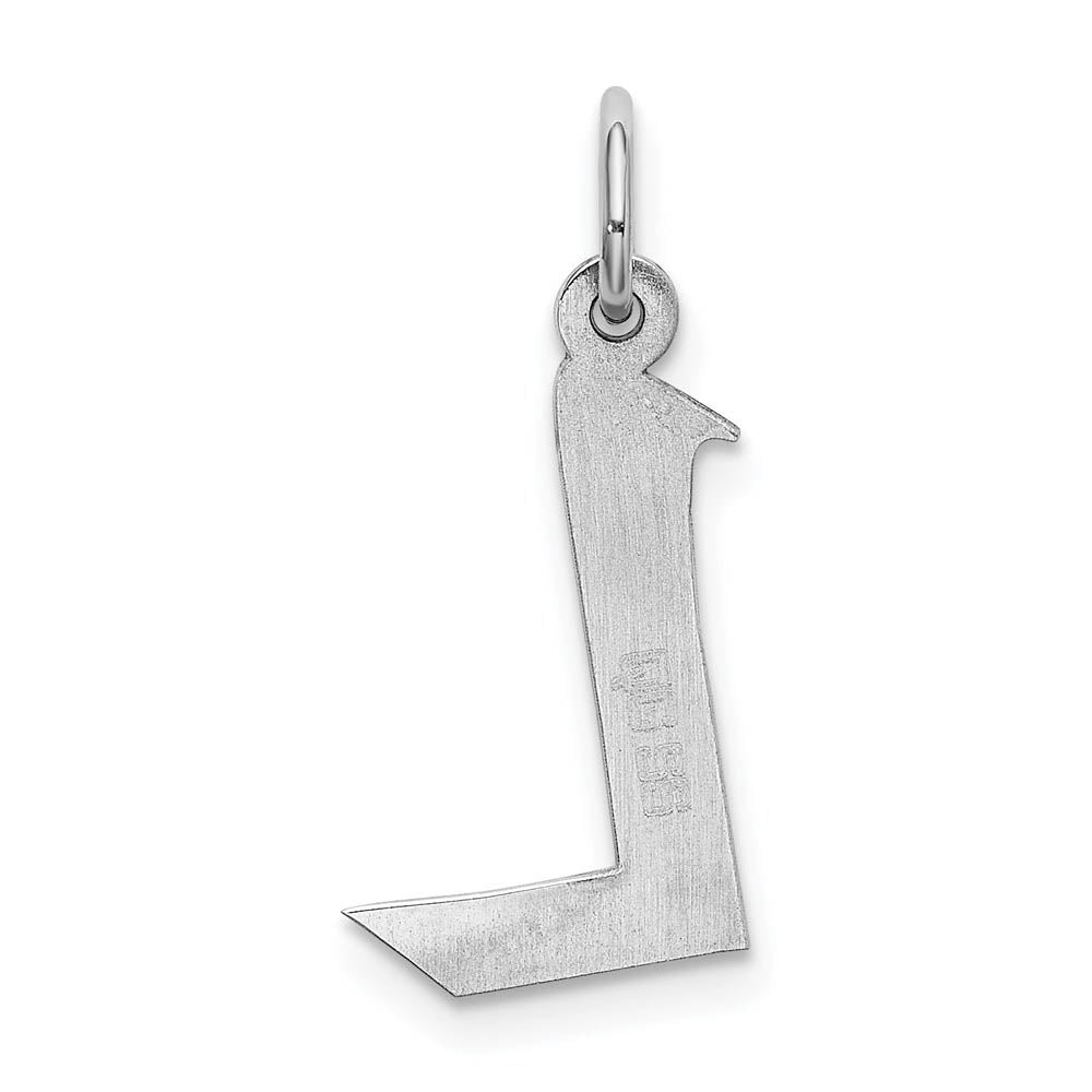 Alternate view of the Sterling Silver Karlie Collection Artisan Block Initial Charm Letter L by The Black Bow Jewelry Co.