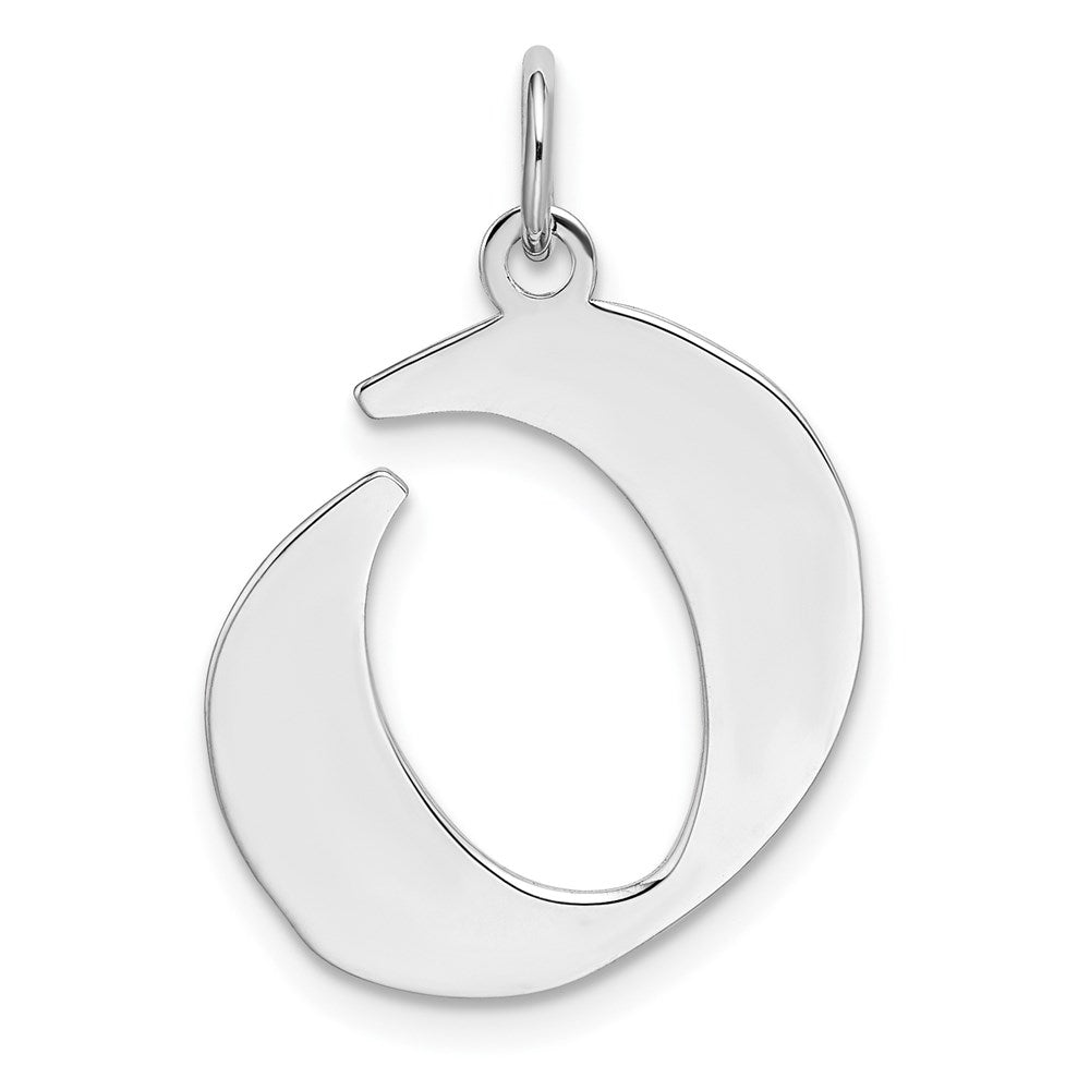 Sterling Silver Karlie Collection Artisan Block Initial Charm Letter O, Item P10432-O by The Black Bow Jewelry Co.