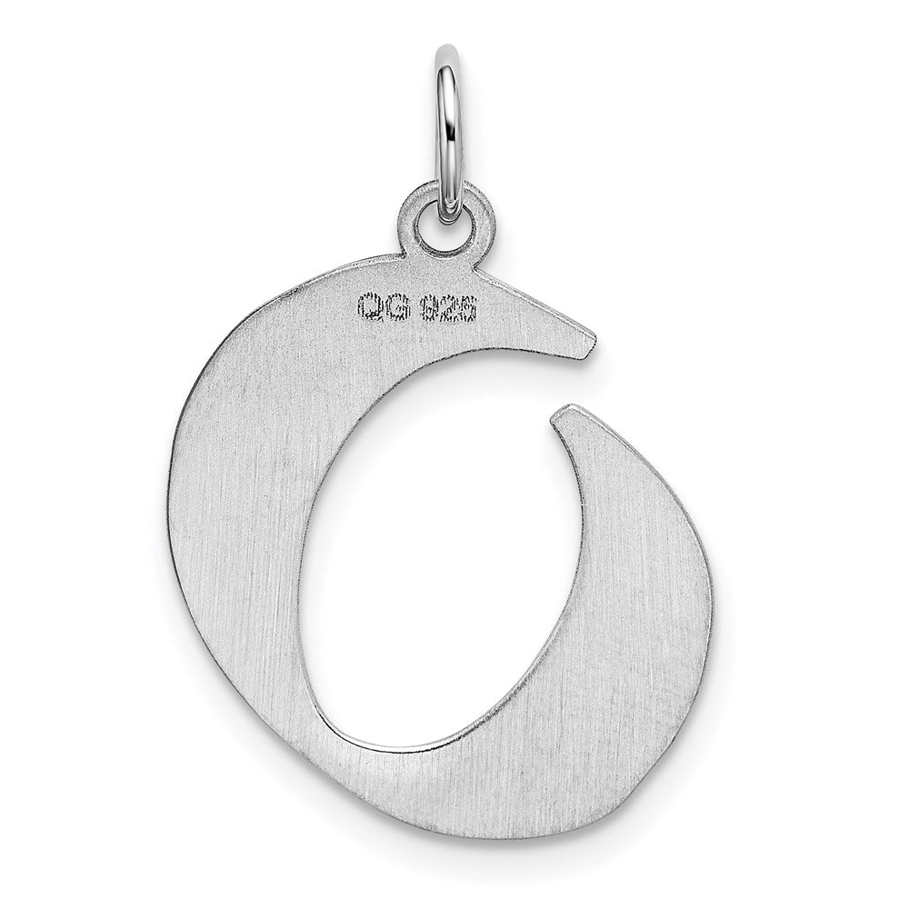 Alternate view of the Sterling Silver Karlie Collection Artisan Block Initial Charm Letter O by The Black Bow Jewelry Co.