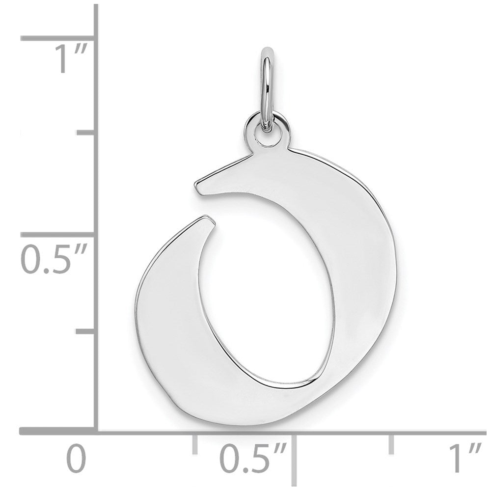 Alternate view of the Sterling Silver Karlie Collection Artisan Block Initial Charm Letter O by The Black Bow Jewelry Co.