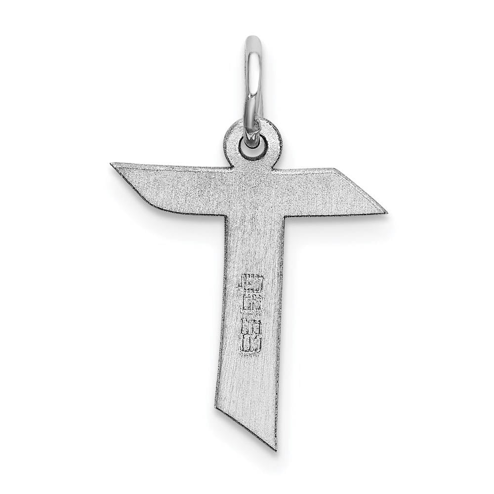 Alternate view of the Sterling Silver Karlie Collection Artisan Block Initial Charm Letter T by The Black Bow Jewelry Co.