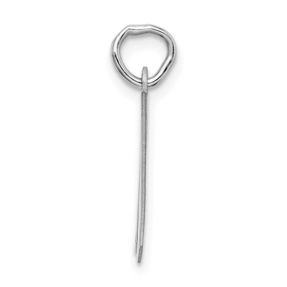 Alternate view of the Sterling Silver Karlie Collection Artisan Block Initial Charm Letter W by The Black Bow Jewelry Co.