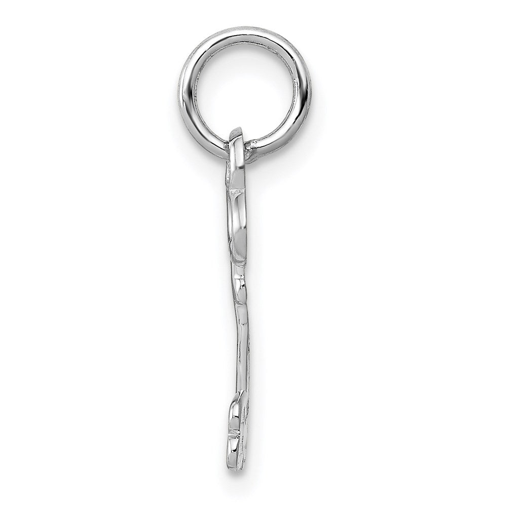 Alternate view of the 14k White Gold, Hannah Collection, Mini Initial B Shamrock Key Charm by The Black Bow Jewelry Co.