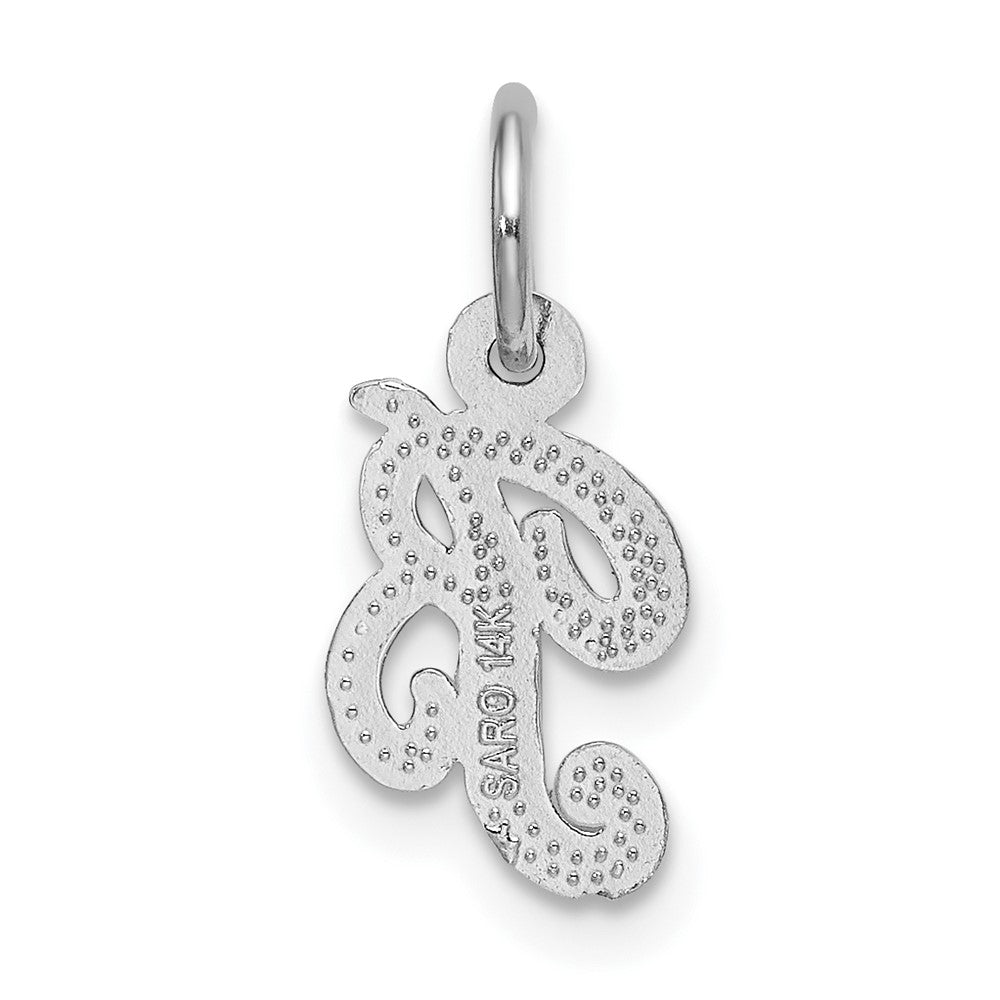 Alternate view of the 14k White Gold, Sadie Collection, Mini Satin Script Initial B Charm by The Black Bow Jewelry Co.