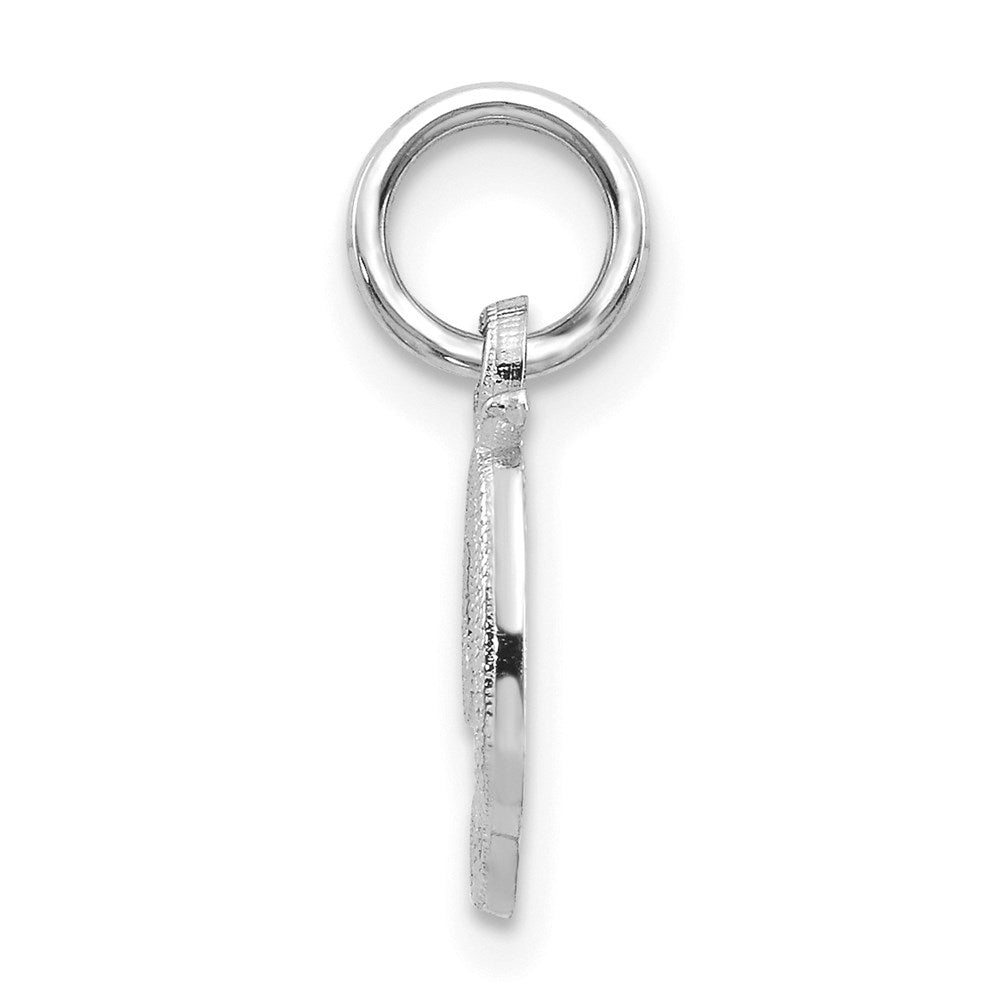 Alternate view of the 14k White Gold, Sadie Collection, Mini Satin Script Initial D Charm by The Black Bow Jewelry Co.