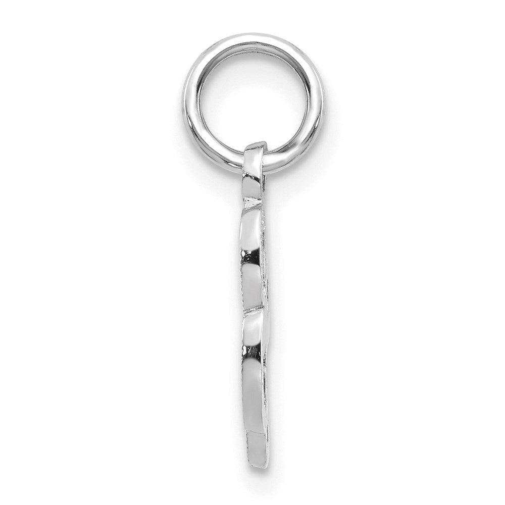 Alternate view of the 14k White Gold, Sadie Collection, Mini Satin Script Initial L Charm by The Black Bow Jewelry Co.