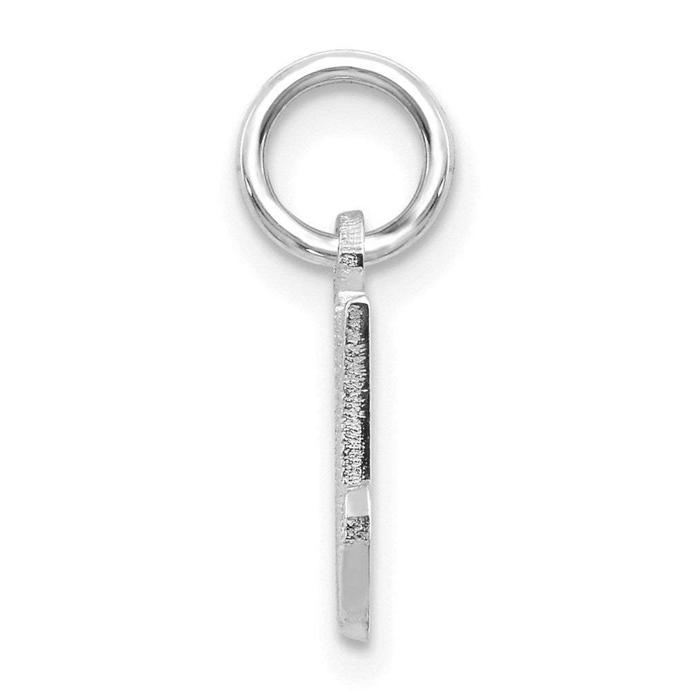 Alternate view of the 14k White Gold, Sadie Collection, Mini Satin Script Initial M Charm by The Black Bow Jewelry Co.