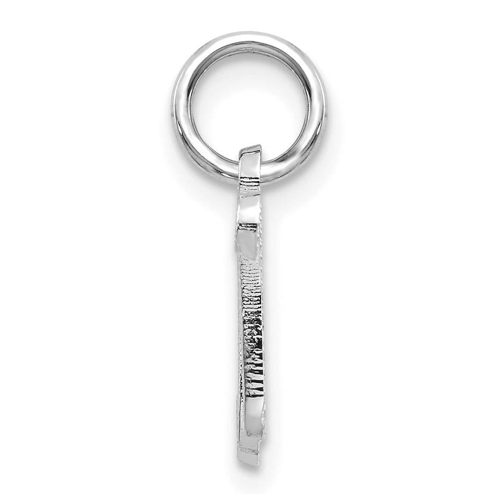 Alternate view of the 14k White Gold, Sadie Collection, Mini Satin Script Initial N Charm by The Black Bow Jewelry Co.