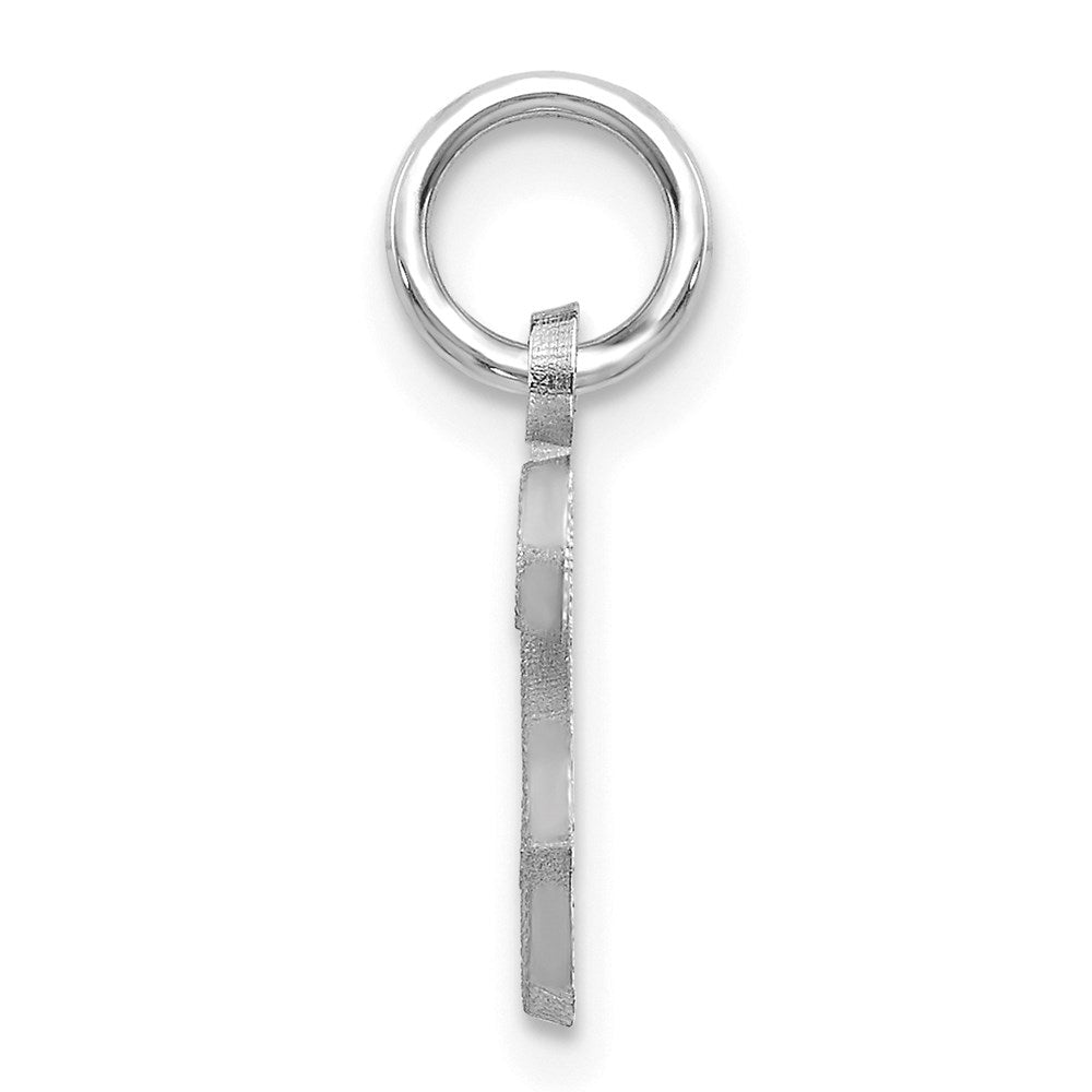 Alternate view of the 14k White Gold, Sadie Collection, Mini Satin Script Initial S Charm by The Black Bow Jewelry Co.