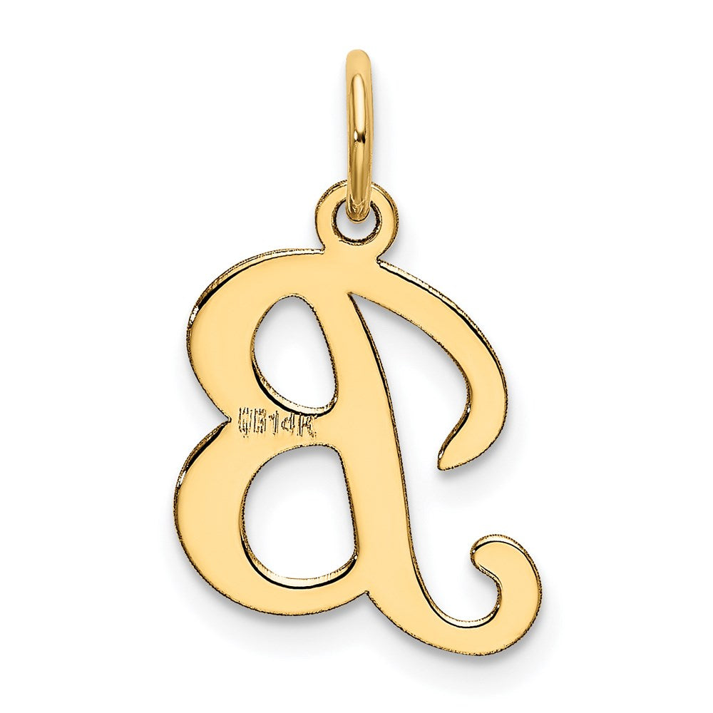 Alternate view of the 14k Yellow Gold, Sophia Collection, Small Script Initial B Pendant by The Black Bow Jewelry Co.