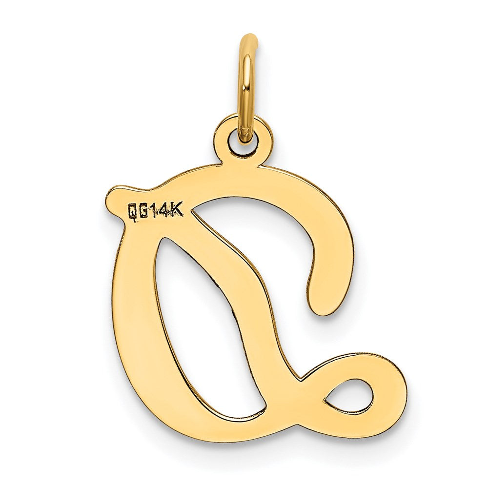 Alternate view of the 14k Yellow Gold, Sophia Collection, Small Script Initial D Pendant by The Black Bow Jewelry Co.