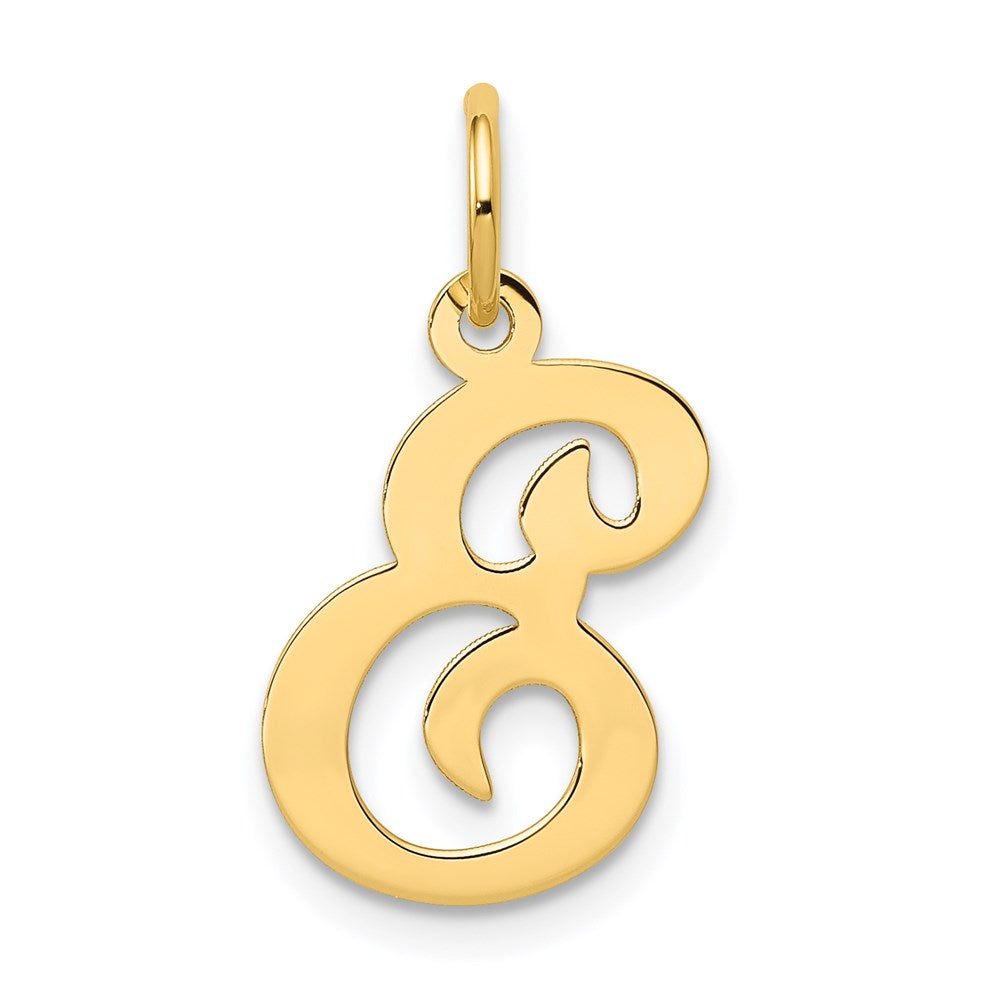 14k Yellow Gold, Sophia Collection, Small Script Initial E Pendant, Item P10436-E by The Black Bow Jewelry Co.