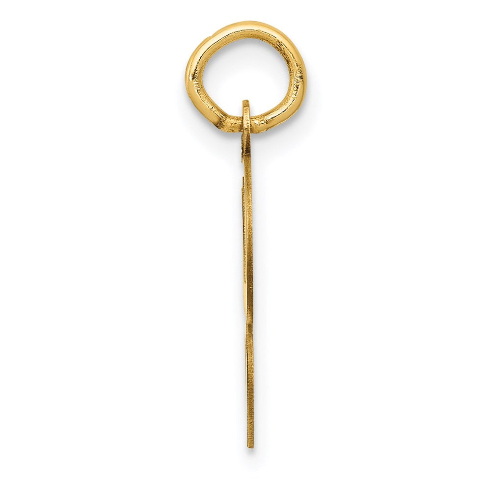 Alternate view of the 14k Yellow Gold, Sophia Collection, Small Script Initial G Pendant by The Black Bow Jewelry Co.