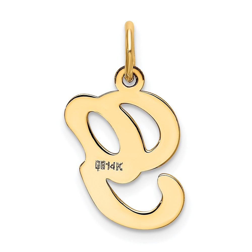 Alternate view of the 14k Yellow Gold, Sophia Collection, Small Script Initial G Pendant by The Black Bow Jewelry Co.