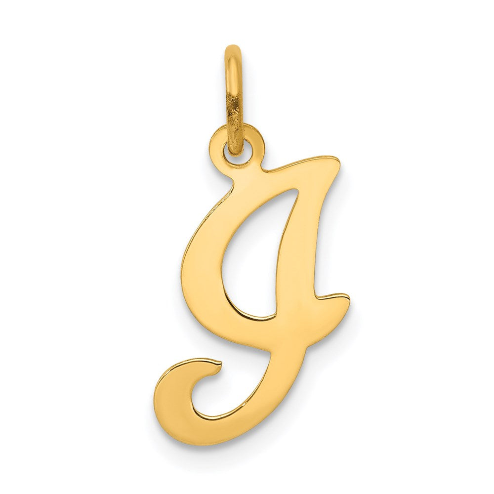 14k Yellow Gold, Sophia Collection, Small Script Initial I Pendant, Item P10436-I by The Black Bow Jewelry Co.