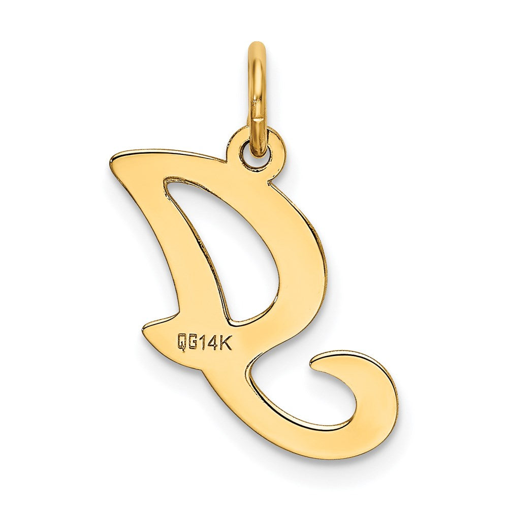 Alternate view of the 14k Yellow Gold, Sophia Collection, Small Script Initial I Pendant by The Black Bow Jewelry Co.