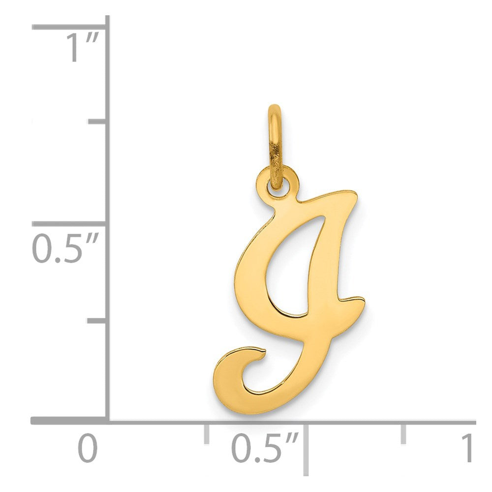 Alternate view of the 14k Yellow Gold, Sophia Collection, Small Script Initial I Pendant by The Black Bow Jewelry Co.