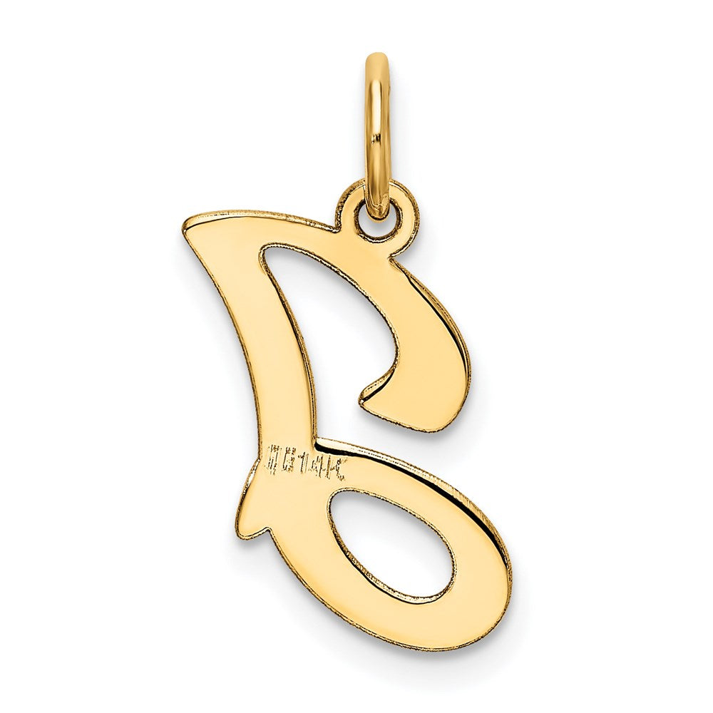 Alternate view of the 14k Yellow Gold, Sophia Collection, Small Script Initial J Pendant by The Black Bow Jewelry Co.