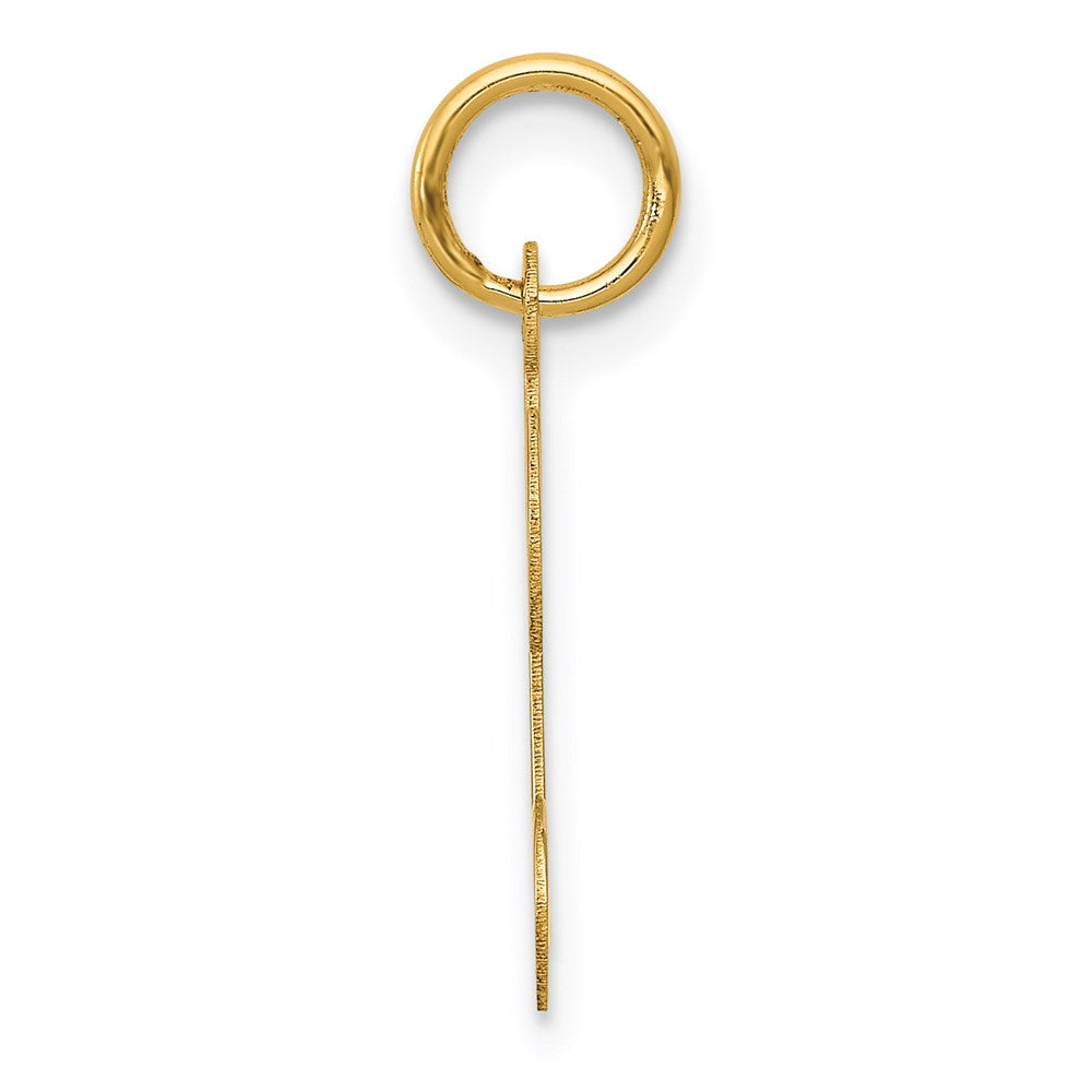 Alternate view of the 14k Yellow Gold, Sophia Collection, Small Script Initial K Pendant by The Black Bow Jewelry Co.