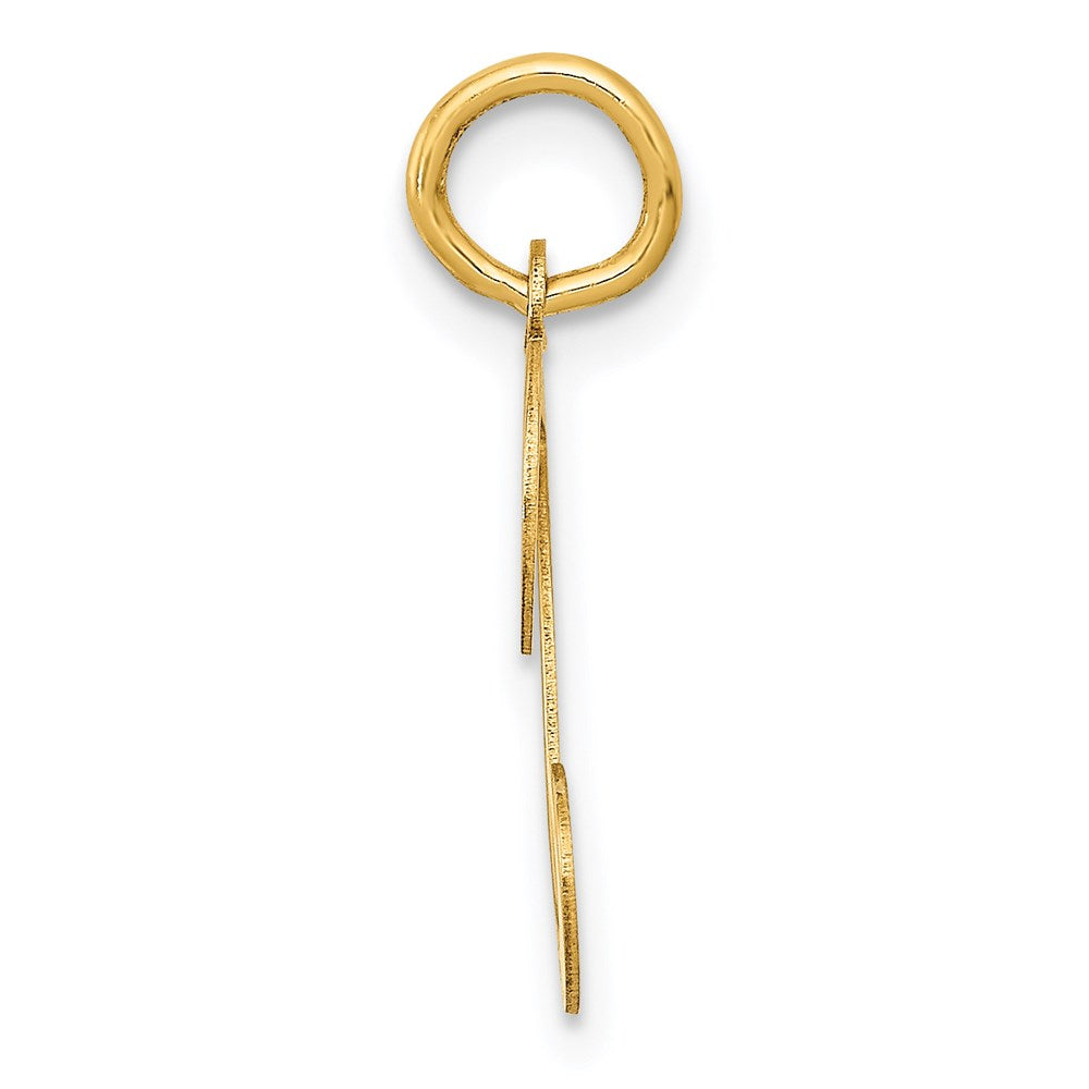 Alternate view of the 14k Yellow Gold, Sophia Collection, Small Script Initial T Pendant by The Black Bow Jewelry Co.