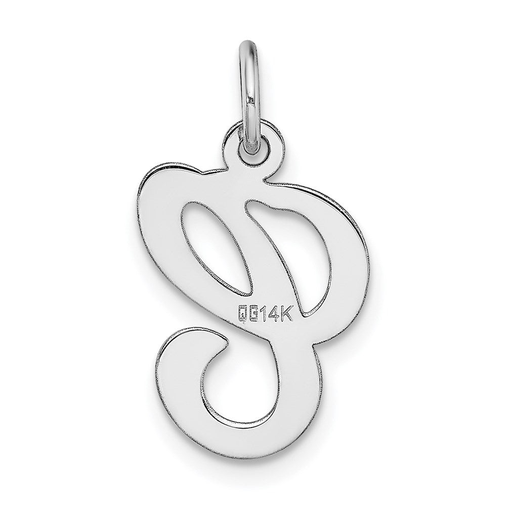 Alternate view of the 14k White Gold, Sophia Collection, Small Script Initial C Pendant by The Black Bow Jewelry Co.