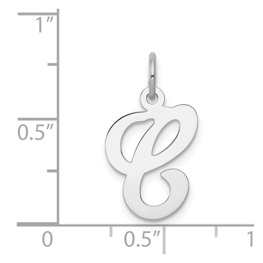 Alternate view of the 14k White Gold, Sophia Collection, Small Script Initial C Pendant by The Black Bow Jewelry Co.