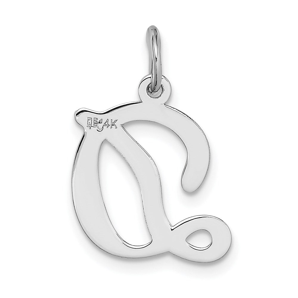 Alternate view of the 14k White Gold, Sophia Collection, Small Script Initial D Pendant by The Black Bow Jewelry Co.