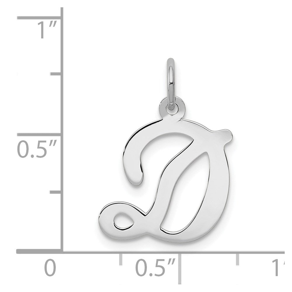Alternate view of the 14k White Gold, Sophia Collection, Small Script Initial D Pendant by The Black Bow Jewelry Co.