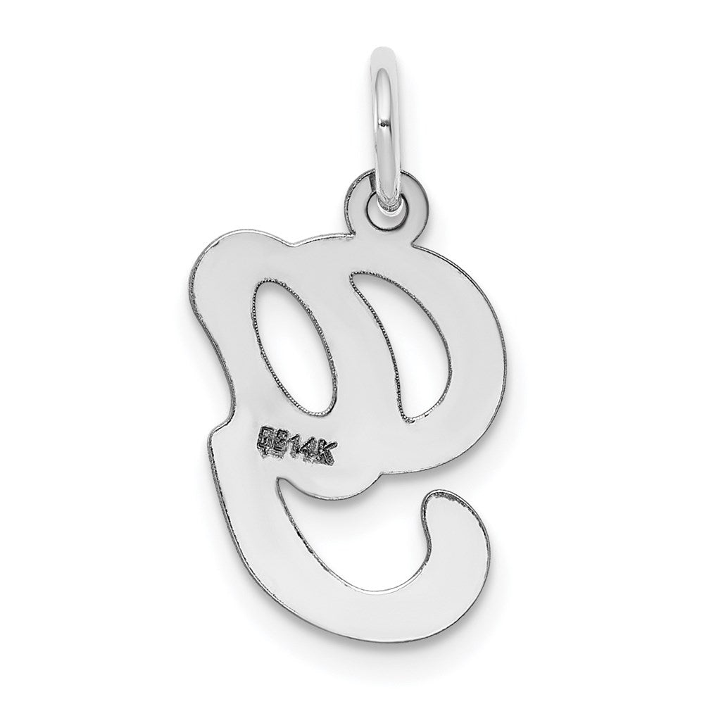 Alternate view of the 14k White Gold, Sophia Collection, Small Script Initial G Pendant by The Black Bow Jewelry Co.