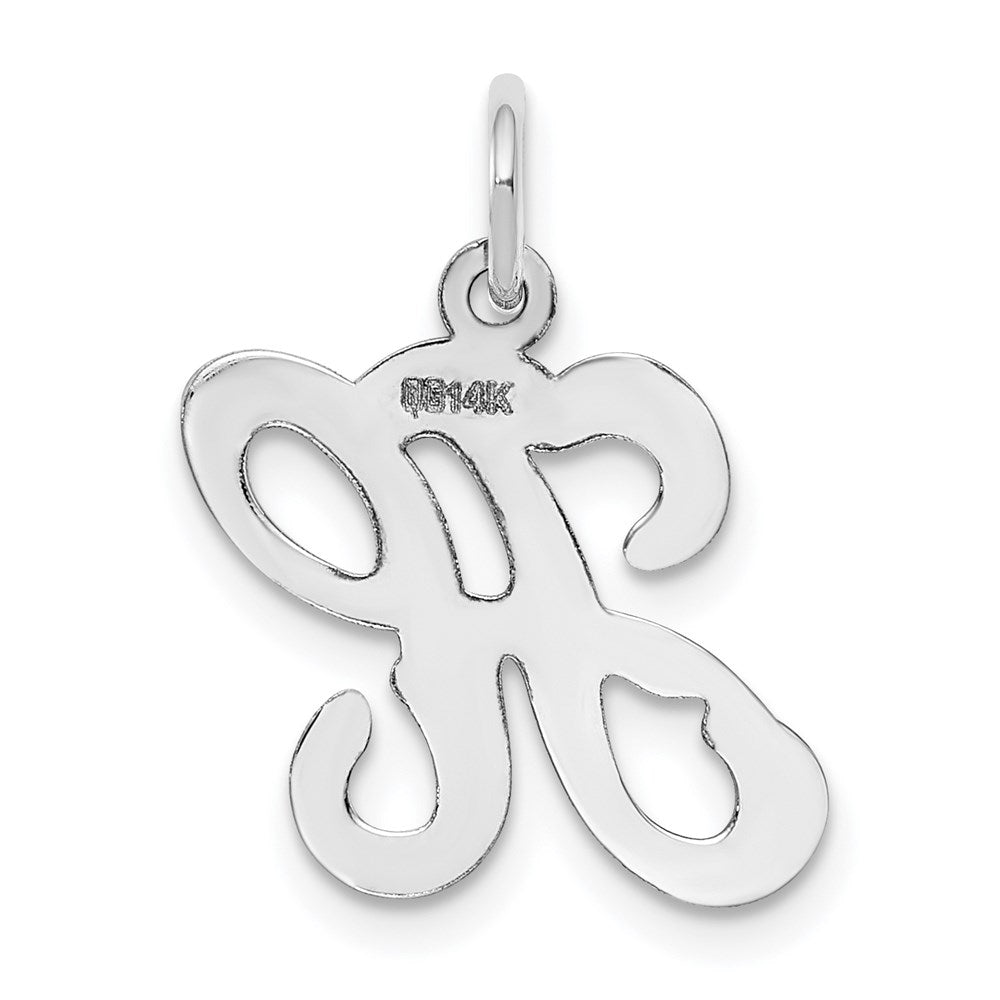 Alternate view of the 14k White Gold, Sophia Collection, Small Script Initial H Pendant by The Black Bow Jewelry Co.