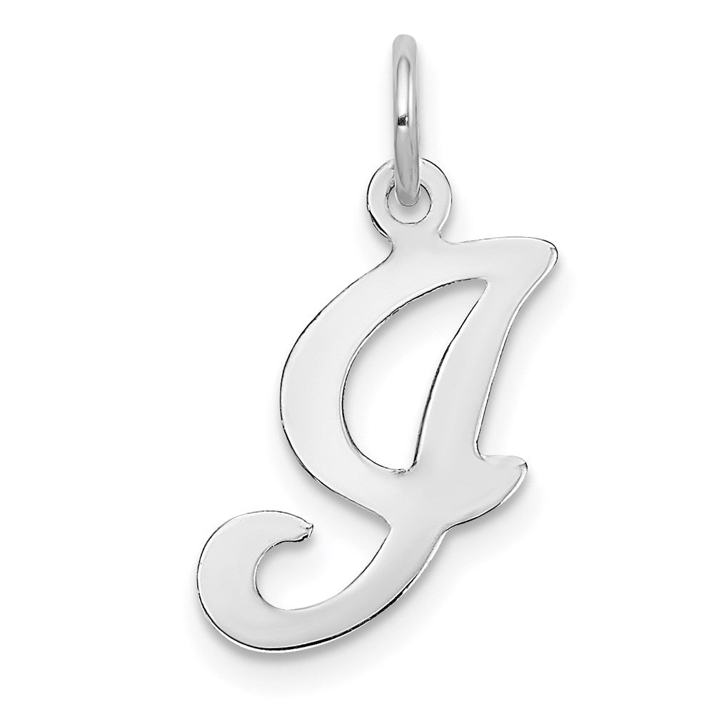Alternate view of the 14k White Gold, Sophia Collection, Small Script Initial I Pendant by The Black Bow Jewelry Co.