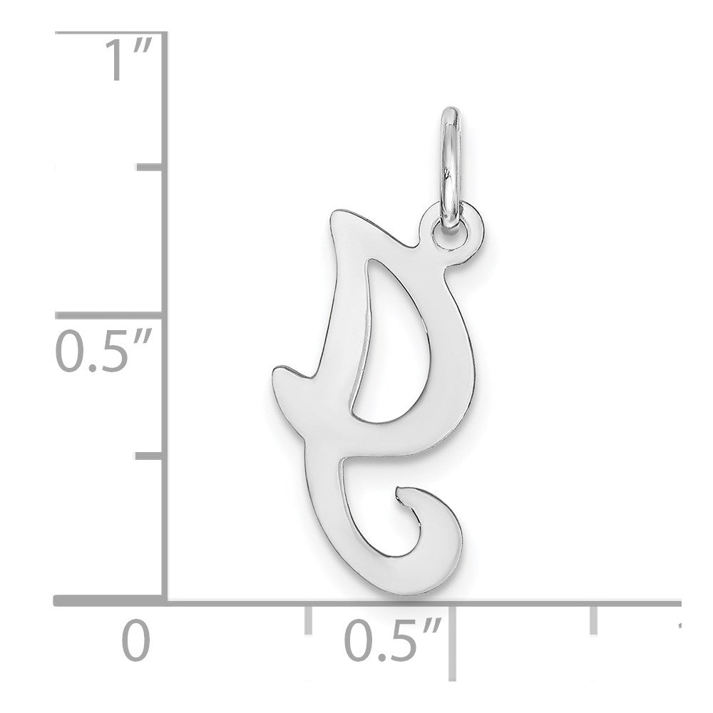 Alternate view of the 14k White Gold, Sophia Collection, Small Script Initial I Pendant by The Black Bow Jewelry Co.