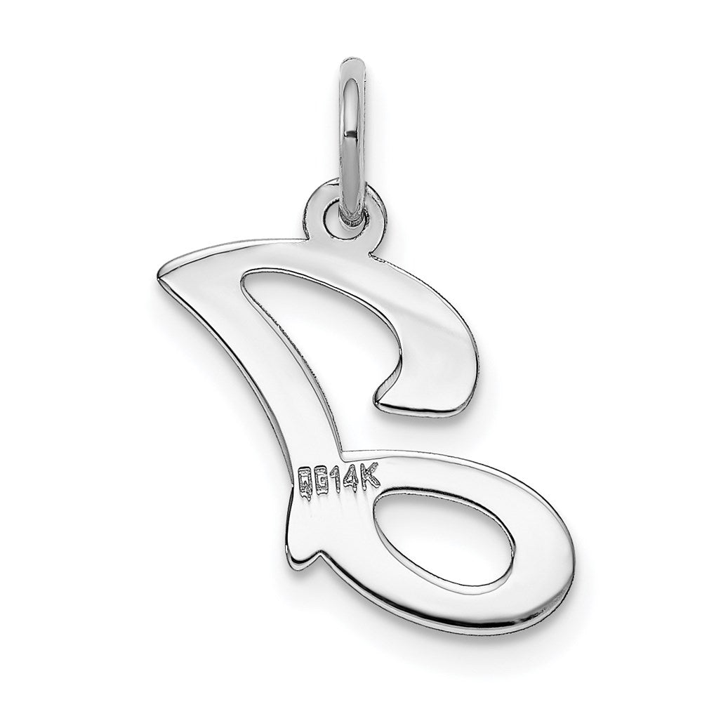 Alternate view of the 14k White Gold, Sophia Collection, Small Script Initial J Pendant by The Black Bow Jewelry Co.