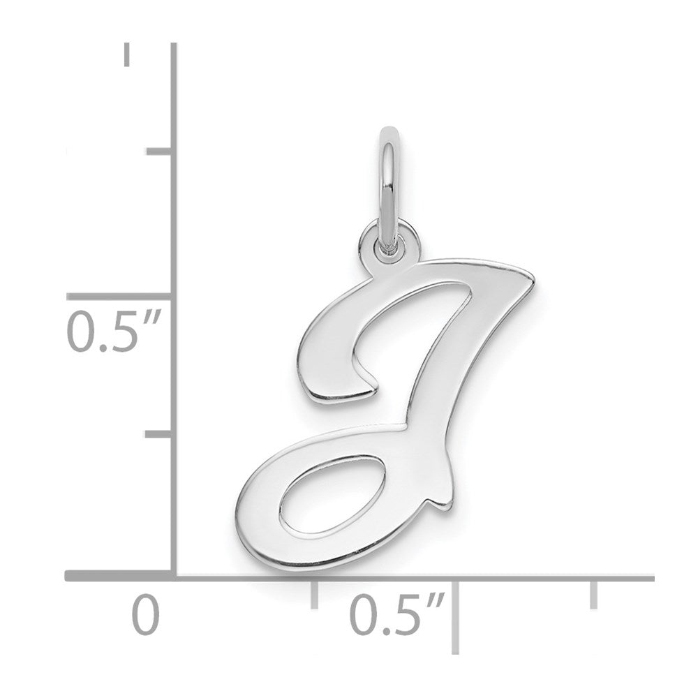 Alternate view of the 14k White Gold, Sophia Collection, Small Script Initial J Pendant by The Black Bow Jewelry Co.