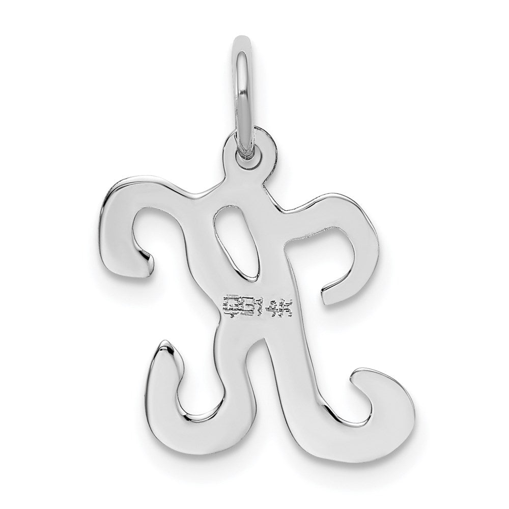 Alternate view of the 14k White Gold, Sophia Collection, Small Script Initial K Pendant by The Black Bow Jewelry Co.