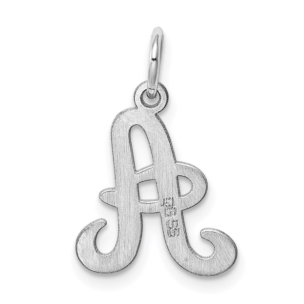 Alternate view of the Sterling Silver, Sophia Collection, Small Script Initial A Pendant by The Black Bow Jewelry Co.
