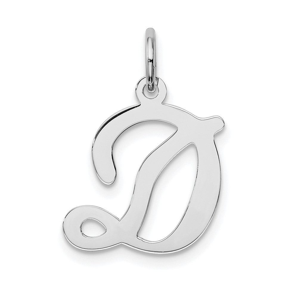 Sterling Silver, Sophia Collection, Small Script Initial D Pendant, Item P10438-D by The Black Bow Jewelry Co.