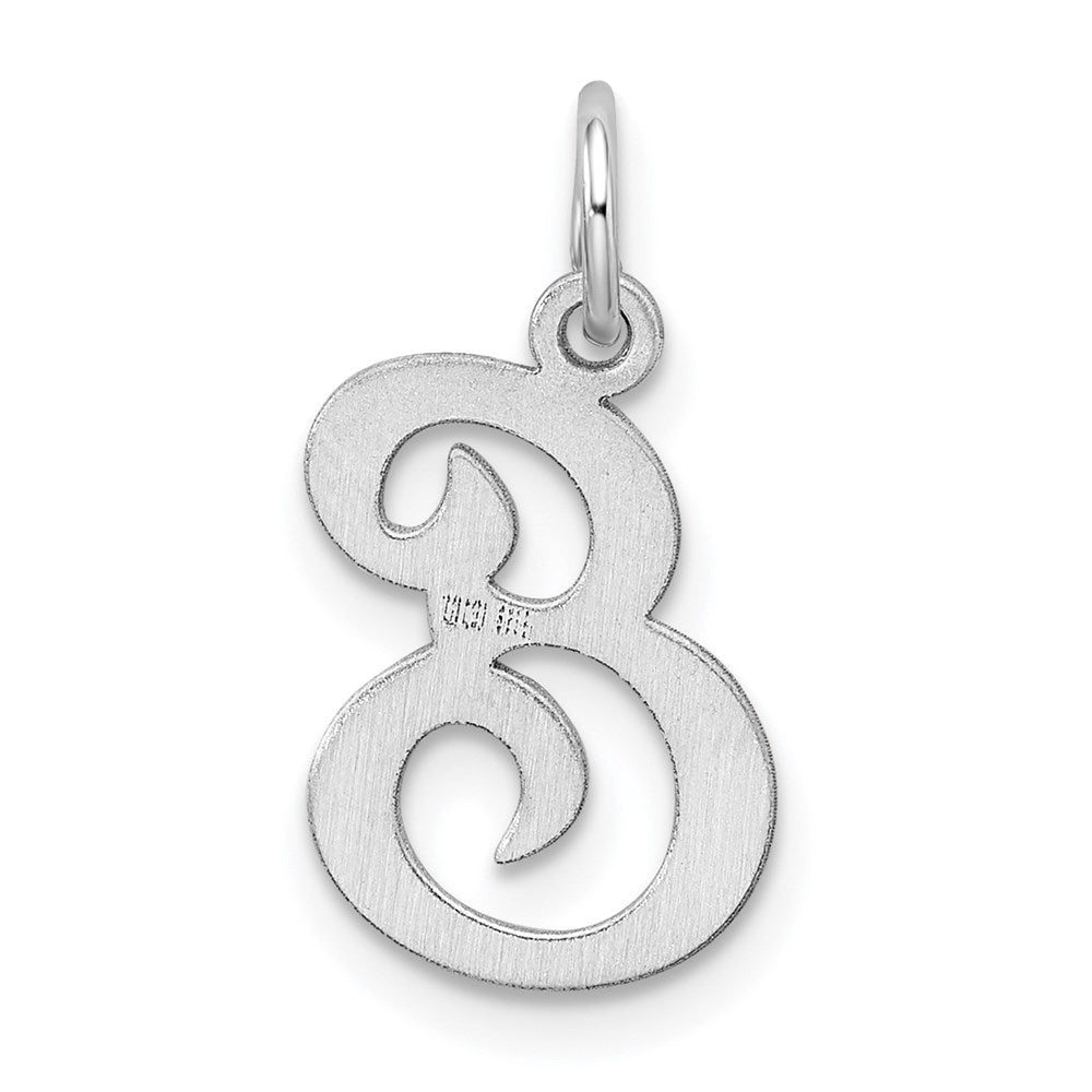 Alternate view of the Sterling Silver, Sophia Collection, Small Script Initial E Pendant by The Black Bow Jewelry Co.