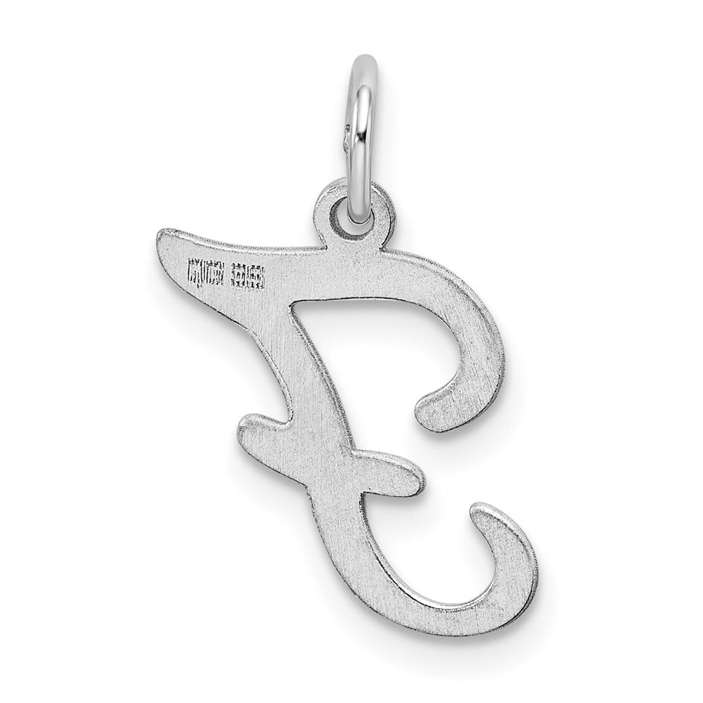 Alternate view of the Sterling Silver, Sophia Collection, Small Script Initial F Pendant by The Black Bow Jewelry Co.