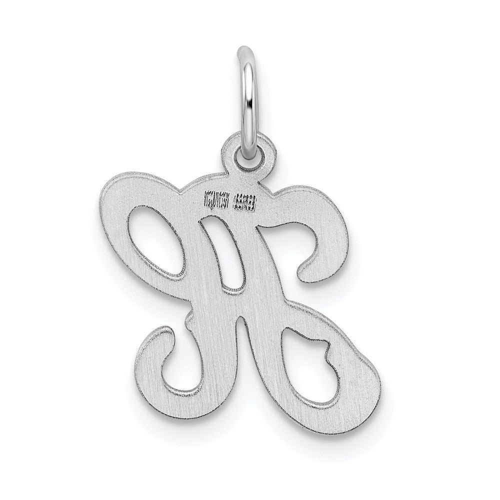 Alternate view of the Sterling Silver, Sophia Collection, Small Script Initial H Pendant by The Black Bow Jewelry Co.
