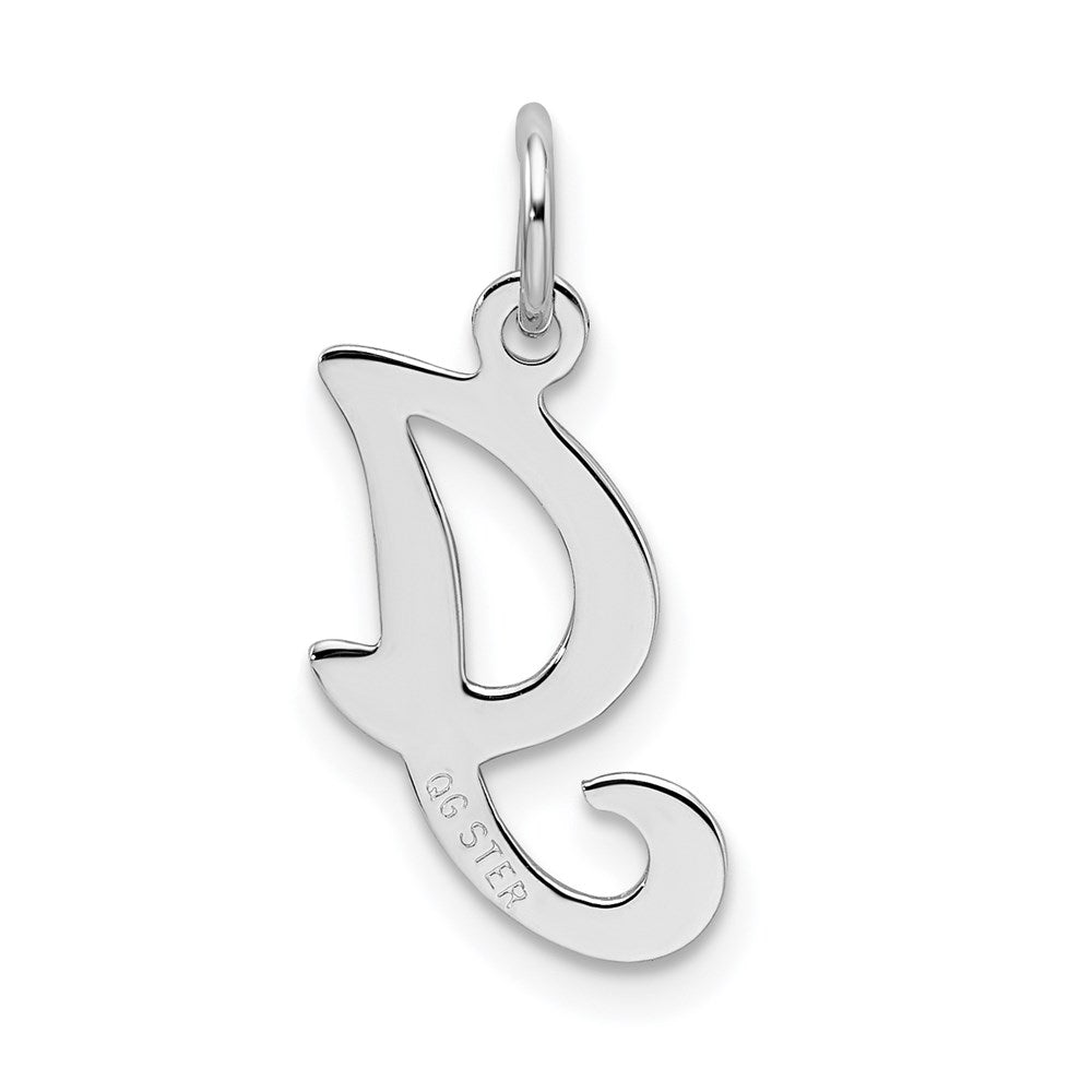 Alternate view of the Sterling Silver, Sophia Collection, Small Script Initial I Pendant by The Black Bow Jewelry Co.